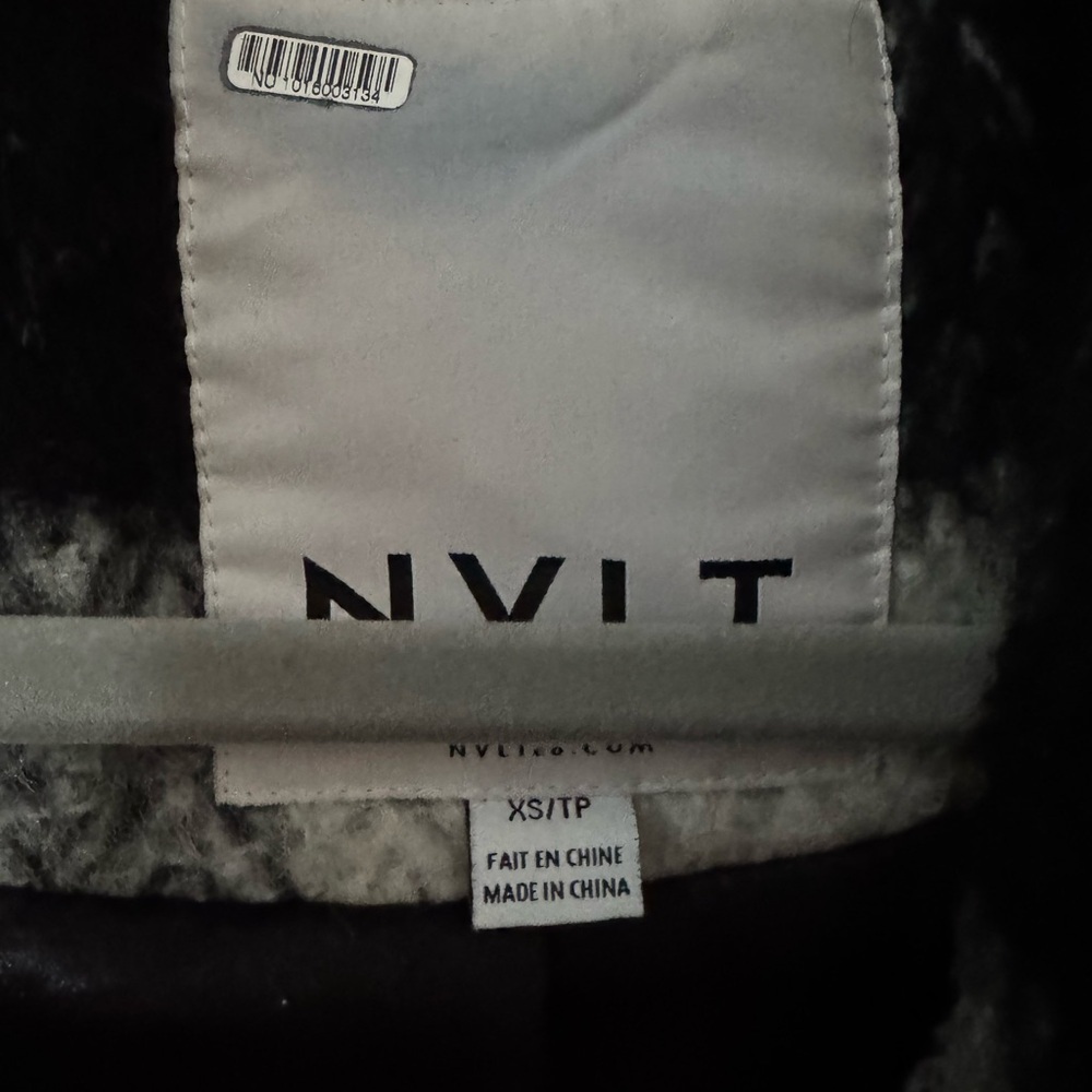 NVLT Black and White Plaid Teddy Jacket - Picture 5 of 5
